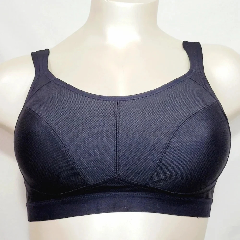 38D Felina 215152 Unity Unlined Wire Free Sports Bra Black NWT